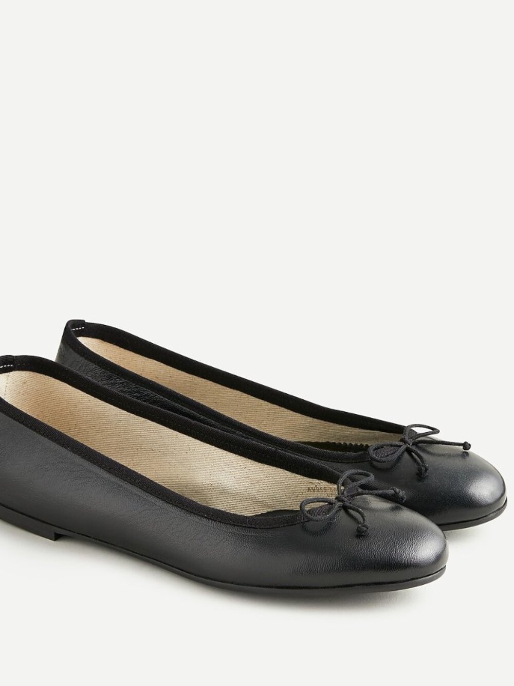 J. Crew Classic Black Leather Ballet Flats NWOT